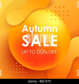 Herbst Sale Design mit bunten Farbverlauf Formen Stock Vektor