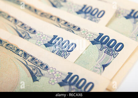 1000 Yen Banknoten Stockfoto