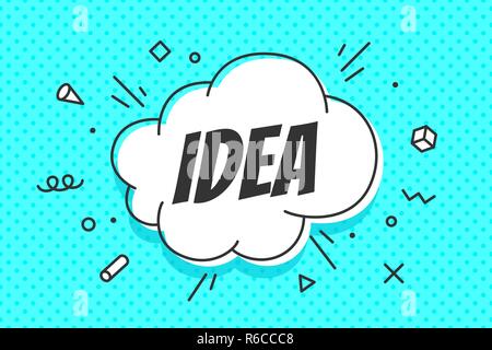 Idee, Sprechblase. Banner, Sprechblasen, Poster und Aufkleber Stock Vektor