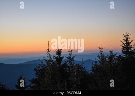 Sonnenuntergang von Mount Mitchell, NC 4. Stockfoto