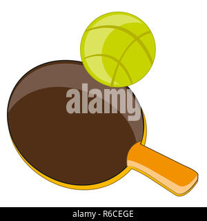 Schläger und Ball für Tennis Stockfoto