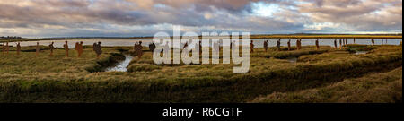 Panorama der Denkmal für die Gefallenen des Zweiten Weltkriegs 1 Mersea Island Essex Stockfoto