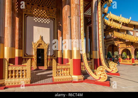 Tolles Publikum Hall (Pyinsapathada) Replik, Golden Palace Bagan, Bagan, Myanmar (Birma) Stockfoto