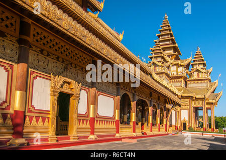 Tolles Publikum Hall (Pyinsapathada) Replik, Golden Palace Bagan, Bagan, Myanmar (Birma) Stockfoto