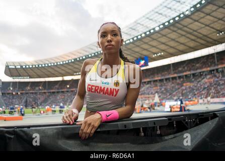 Berlin, Deutschland. 07 Aug, 2018. Jacqueline OTCHERE, Deutschland, Qualifikation Stabhochsprung Frauen 07.08.2018 Europäische Leichtathletik WM 2018 in Berlin/Deutschland vom 06.08. - 12.08.2018. | Verwendung der weltweiten Kredit: dpa/Alamy leben Nachrichten Stockfoto