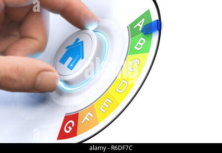 Machen Sie Ihr Zuhause mehr Energieeffizienz Stockfoto