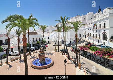 Plaza de Espana, Vejer de la Frontera, Provinz Cadiz, Costa De La Luz, Andalusien, Spanien, Europa Stockfoto