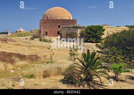 Die Moschee von Sultan Ibrahim innerhalb der venezianischen Festung von Rethymnon, Kreta Griechenland Stockfoto