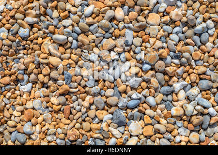 Hintergrund geschossen von orange, blaue und weiße Kieselsteine. Stockfoto