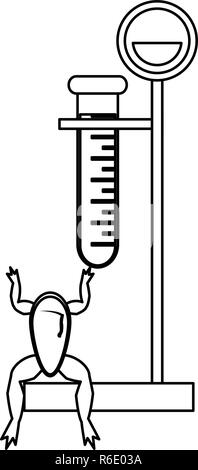 Wissenschaftliche Experimente und Untersuchungen Schwarz und Weiß Stock Vektor