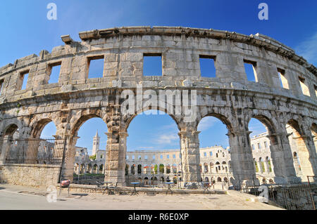 Die Arena von Pula ist der Name Der Amphitheater in Pula, Kroatien Stockfoto
