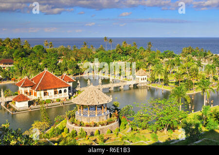 Panorama von Tirtagangga Taman Ujung Wasser Palast auf Bali Stockfoto