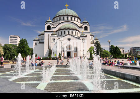 St. Sava Kathedrale und das Denkmal Karageorge Petrovitch Belgrad Stockfoto