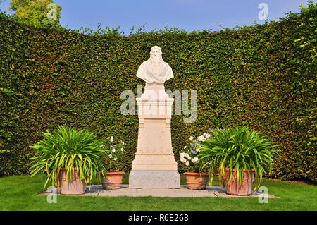 Leonardo de Vinci Monument in der Nähe von Chateau d'Amboise Frankreich Stockfoto