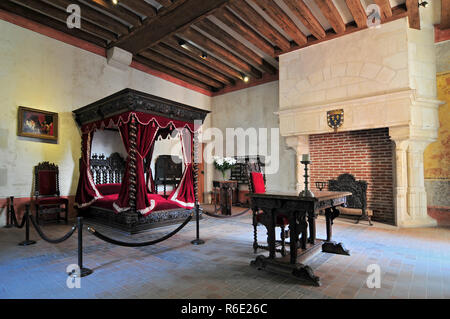 Innenraum des Clos Luce Herrenhaus in Amboise Leonardo Da Vinci lebte hier für die letzten drei Jahre Seines Lebens und starb dort am 2. Mai 1520 Stockfoto