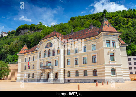 Alte Gebäude des Parlaments in Vaduz, Liechtenstein Stockfoto