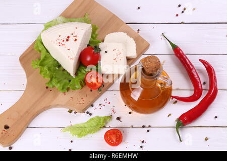 Knödel mit Adyghe Käse Stockfoto