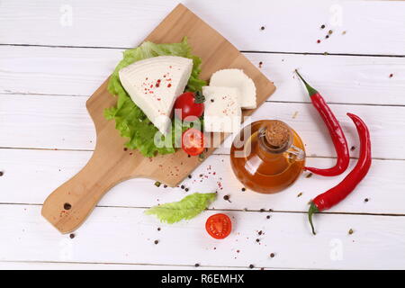 Knödel mit Adyghe Käse Stockfoto