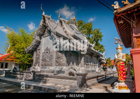 Wat Sri Suphan, der berühmte silberne Tempel in Chiang Mai, Thailand Stockfoto