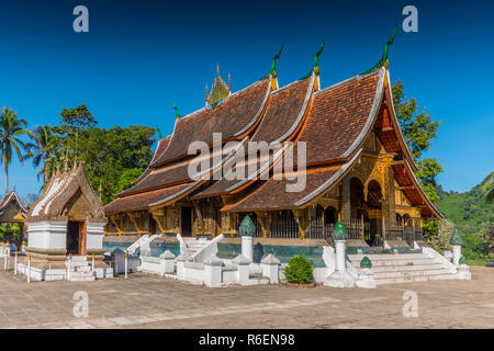 Wat Xieng Thong, buddhistische Tempel, Luang Prabang, UNESCO-Weltkulturerbe, Laos Stockfoto