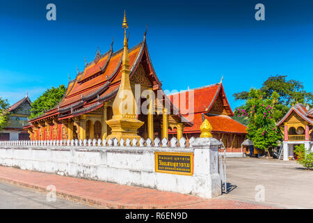 Wat Sen, Luang Prabang auch bekannt als Wat Sene Souk Haram ein buddhistischer Tempel in Luang Phrabang, Laos befindet. Stockfoto