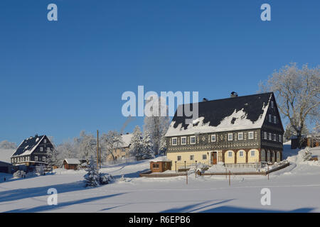 Weifa in der Oberlausitz im Winter Stockfoto