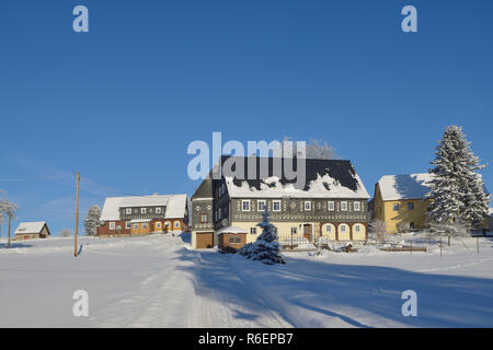 Weifa in der Oberlausitz im Winter Stockfoto