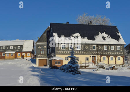 Weifa in der Oberlausitz im Winter Stockfoto