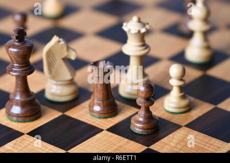 Schach Spiel in vollem Gange. Stockfoto