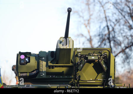 Bukarest, Rumänien - Dezember 1, 2018: Piranha V PC 8x8 gepanzertes Fahrzeug an rumänischen nationalen Tag militärische Parade Stockfoto