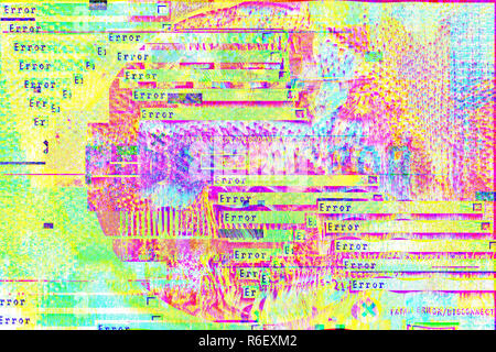 Hintergrund mit Farbverlauf glitch Wirkung, universelle Muster Stockfoto