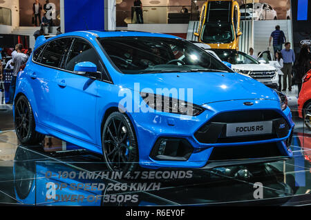 FRANKFURT - Sept. 2015: Ford Focus RS auf der IAA International Motor Show am 20. September vorgelegt, 2015 in Frankfurt am Main, Deutschland Stockfoto