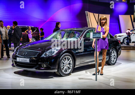 Moskau, Russland - 23 AUG 2012: Infiniti G Sedan 2. GENERATION präsentiert als Weltpremiere auf dem 16 MIAS (Moskau Internationale Automobil Salon) Aug. Stockfoto