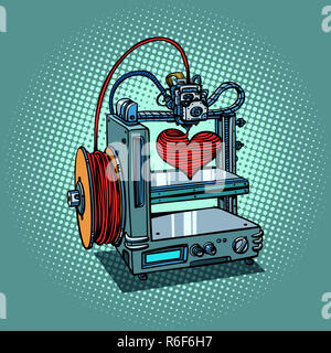 Bioprinter druckt Liebe Herz 3D Drucker Fertigung Stockfoto