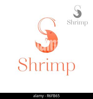 Seafood Restaurant und Garnelen logo Vektor Stock Vektor