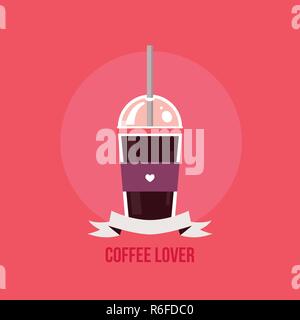 Nehmen Sie Kaffee Tasse Bunte banner Vector Illustration Stock Vektor