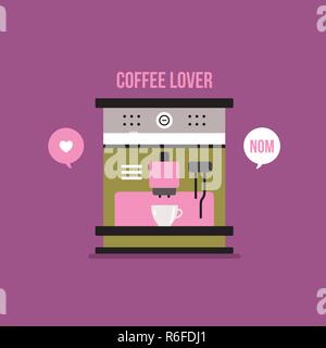 Kaffeemaschine Küchengerät für cafe bar Home Restaurant Vector Illustration Stock Vektor