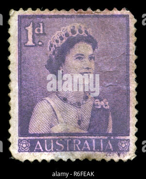 Briefmarke aus Australien in der dauerserien Serie 1959 ausgestellt Stockfoto