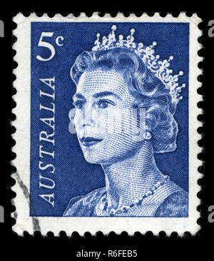 Briefmarke aus Australien in die Queen Elizabeth II 1967 ausgestellt Stockfoto