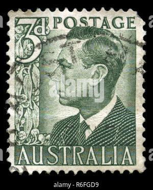 Briefmarke aus Australien in der King George VI in einem neuen Rahmen Serie 1951 ausgestellt Stockfoto