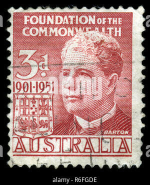 Briefmarke aus Australien in der Semicentenary des Commonwealth Foundation Serie 1951 ausgestellt Stockfoto