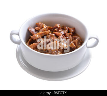 Huhn Muskelmagen mit Sauerrahm und Sojasoße. Stockfoto