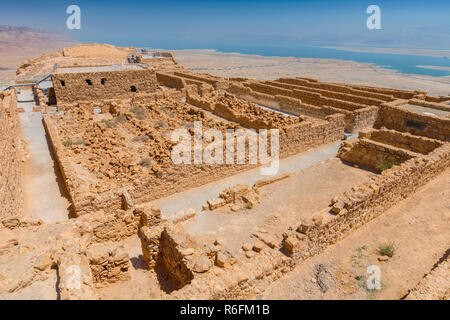 Ruinen der alten Festung Masada in Israel. Stockfoto