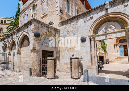 Stationen des Kreuzes Nummer iii und iv liegt Im Armenischen Viertel von Jerusalem, Israel Stockfoto