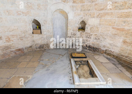 Kapelle der Himmelfahrt von Jesus Christus am Ölberg in Jerusalem, Israel, wo sind die letzten Spuren von Jesus Christus auf der Erde, bevor Er Stockfoto