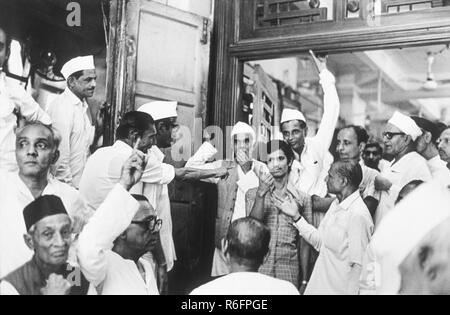 Börsenmakler, Bombay, Mumbai, Maharashtra, Indien, Altes Vintage 1900s Bild Stockfoto
