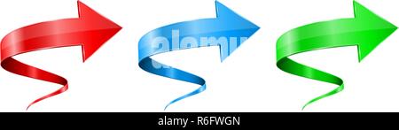 Farbige 3D-Pfeile. Spirale Web Icons Stock Vektor