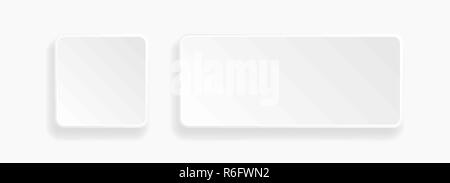 Web geprägte 3d-Tasten. Weiße leere 3D-Symbole Stock Vektor