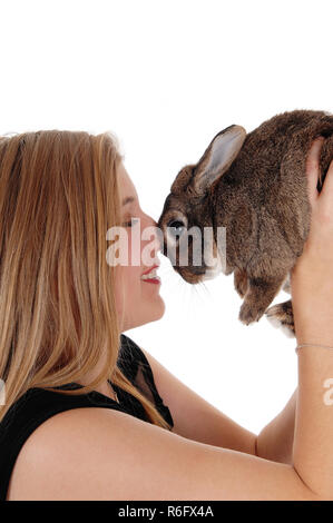 Junge Frau mit einen kleinen schnellen Stockfoto