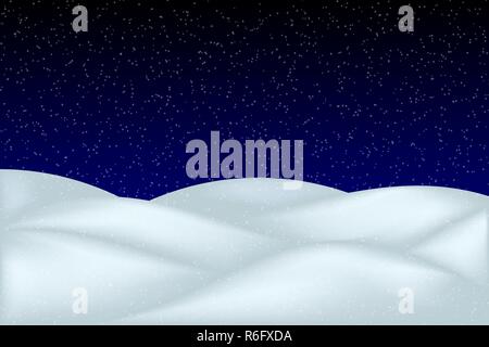 Fallenden Schnee Landschaft auf dunklen transparenten Hintergrund isoliert. Winter Hintergrund Stock Vektor